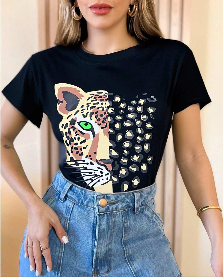 Women T-Shirts - 黑色 - 查看 1