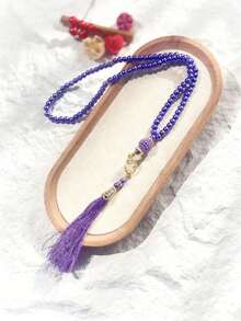 1 String/12 Strings Islamic Prayer Beads, 99pcs Glass Faux Pearl Beads On String, For Ramadan Worship And Arabic Praise Bracelet. Tassel Pendant 99pcs Islamic Rosary Beads, Glass Pearl Prayer Bracelet, Daily Worship, Ramadan Small Gift - Multicolor - View 9