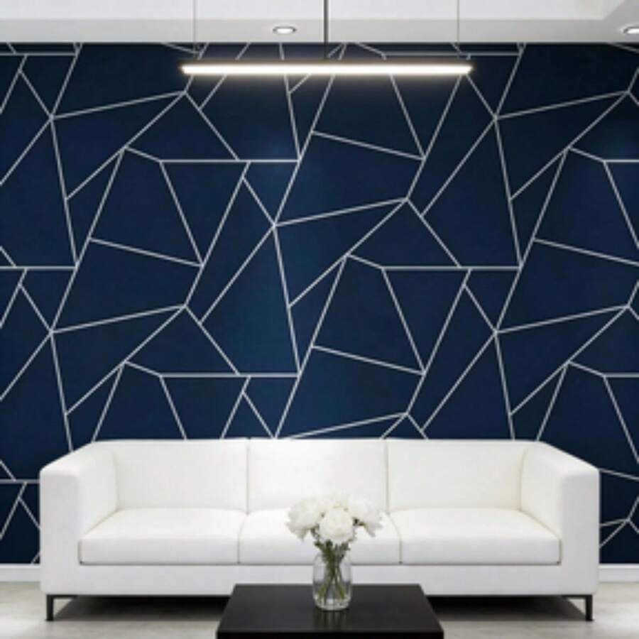 1 Cuộn Giấy Dán Tường Tự Dính Họa Tiết Hình Học Tối Giản Hiện Đại, Giấy Dán Tường Hình Tam Giác Màu Xanh Dương, Thích Hợp Cho Phòng Ngủ và Phòng Khách, Trang Trí Tường Sau TV, Hiệu Ứng 3D, Trang Trí Tường Điểm Nhấn, Giấy Dán Tường Phòng Ngủ, Phong Cách Tối Giản, Trang Trí Hiện Đại, Chất Liệu Vinyl, Chống Thấm Nước và Chống Ẩm, Dễ Dàng Tự Lắp Đặt, Giấy Dán Tường Có Thể Tháo Gỡ, Giấy Dán Tường Trang Trí, Nhà Hiện Đại, Trang Trí Nhà Cửa