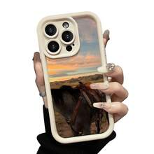 Horseback Phone Case For IPhone 16 15 14 Pro Max 13 12 11 XR XS Plus Shockproof Non Slip Military-Grade Protection Silicone Cover,Suitable For IPhone17 Air - Cà phê nâu - Xem 10