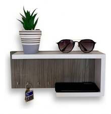 TendenciaPorta Llaves Repisa De Pared Minimalista LlaveroCalidad premium - Gris Cenizo - Ver 4