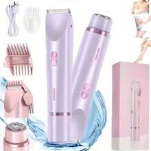 2-In-1 Electric Shaver For Women, Rechargeable And Portable, Suitable For Wet And Dry Use. Perfect For Trimming And Shaving Hair On Arms, Legs, Underarms, Bikini Line, And Facial Hair Including Lip, Chin And Neck. Features Adjustable Head For Smooth And Gentle Shaving Without Irritating Skin. Compact And Stylish Pink Design Ideal For Home Use, Travel Or On-The-Go Grooming. Multi-Functional Body And Bikini Trimmer Combines Electric Shaving And Precision Trimming,  And Easy To Use. Perfect Personal Care Tool For Smooth Skin And A Thoughtful Gift For Women. - Màu tím - Xem 2