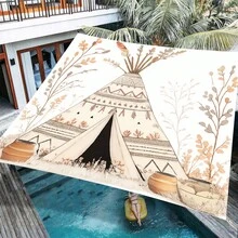1pc 2D Digital Print Sun Shade Cloth, 5 Different Styles Available, Features Include Printed Pattern Design, Windproof, Detachable, Lightweight, Semi-Shading, Dustproof