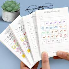31天习惯追踪记事本，100张便利贴，每日目标设定，自律管理工具，极简设计 - 白色 - 查看 5
