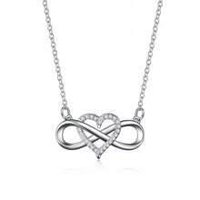 Women's Infinity Heart Pendant Necklace, Inlaid With Cubic Zirconia - Suitable For Daily Wear And Gift - Heart-shaped Necklace - View 1