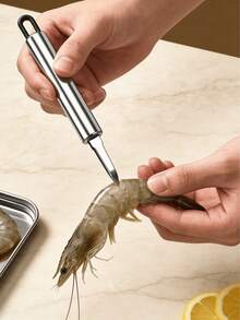 不锈钢虾线去除器，虾脑去除器，专用虾壳剥皮器，不锈钢虾线去除器，荔枝龙眼去核器，易于清洁，厨房小工具，厨房必备品 - 彩色 - 查看 2