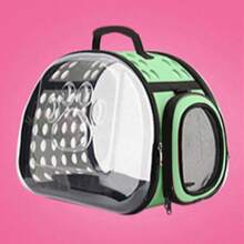 爪印图案透明太空舱宠物背包，透气便携猫包，可折叠肩背猫包 - 彩色 - 查看 14