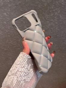 奢华绗缝亮片加厚手机壳,兼容 17/15 Pro Max/13/14/12/11/16 - 灰色 - 查看 6