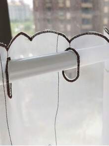 1 chiếc rèm cửa sổ nửa cánh thêu họa tiết dễ thương, không cần khoan, thích hợp cho nhà bếp, quán cà phê, ban công. - Nhiều màu - Xem 5