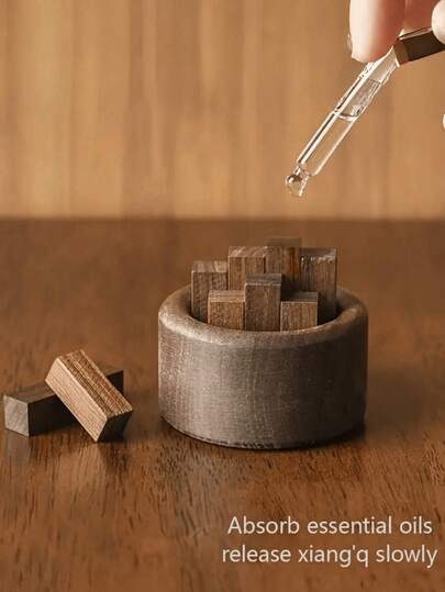 1pc Essential Oil Diffuser, Flameless Aromatic Diffuser Wood, Home And Car Decoration, Dashboard Decoration, Diffuser Wooden Items, Home Decoration, Table Decoration, Summer Mosquito Repellent Essential Oil Diffuser Wood