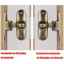 Cerradura de puerta TendenciaBarn 90 180 grados, cerradura de puerta de ángulo recto, bronce, calidad premium - 1 - Ver 6