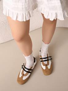 2025新款夏季女式红色魔术贴运动鞋，皮革透气软底休闲鞋 - 杏色 - 查看 4