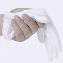 12 Pairs White Cotton Gloves Serving Inspection Costume - Cloth Gloves For Dry Hands Eczema SPA Moisturizing - 12 Pairs - View 7