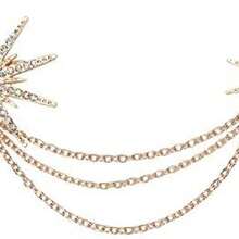 Leoon Broche de mujer, broche de cadena de borla de aleacin de moda con forma de copo de nieve broche para ropa vestido decoracin joyera - como se muestra en la figura - Ver 2