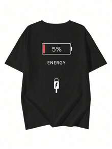 新款夏季 Z 世代 Y2K 风格女式趣味印花圆领短袖 T 恤 休闲黑色 - 黑色 - 查看 9