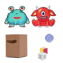 qixi 1 pieza Juguete educativo de cálculo matemático para niños de primaria, herramienta educativa de galleta de monstruo - Verde - Ver 5