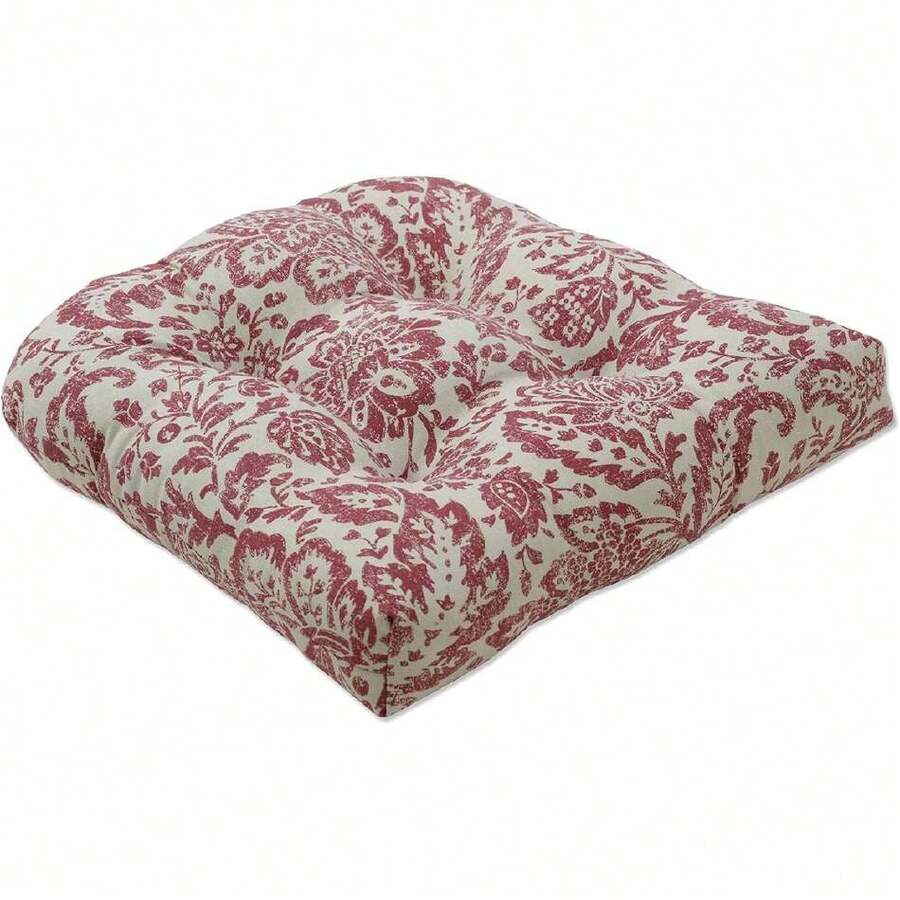 Paisley Cojín de Asiento para Silla para Interiores y Exteriores, Resistente a la Intemperie, a la decoloración y a la Intemperie, 19 x 19 Pulgadas, Color Rojo y café Fairhaven,37543272 - Multicolor - Ver 1