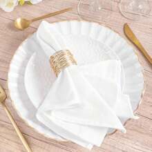 MLMW Cloth Napkin Set Of 8 Yellow Linen Dinner Cotton Napkins, Loose Washable Napkins 16&# 34; *16" Holiday Wedding Party Bridal Shower Birthday Table Decoration - ColorM - 查看 1
