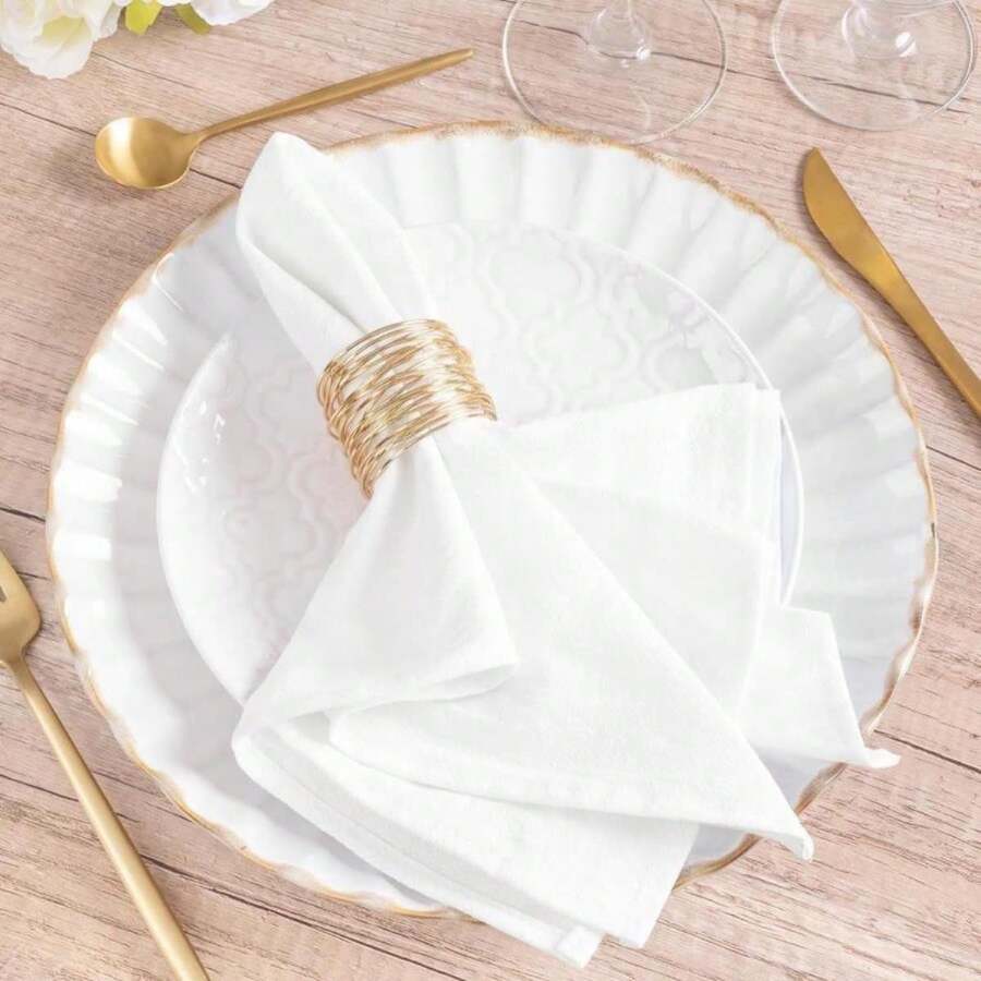 MLMW Cloth Napkin Set Of 8 Yellow Linen Dinner Cotton Napkins, Loose Washable Napkins 16&# 34; *16" Holiday Wedding Party Bridal Shower Birthday Table Decoration - ColorM - 查看 1
