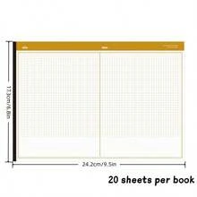 Bloc de notas horizontal Miradar B5 de estilo coreano con doble columna, cuaderno de diario de alta calidad para estudiantes. Bloc de notas con líneas horizontales atractivas y perforado para arrancar, ideal para cartas, notas, borradores, cartas de amor. 20 hojas por libro, adecuado para letras, notas, borradores, cartas, cartas de amor. - Unitalla - Ver 7