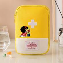 超大容量户外便携式急救包，印花图案，马卡龙色，便携式医疗包，药品收纳袋，居家旅行应急包，空包，不含急救用品 - 彩色 - 查看 4