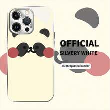 Estuche para teléfono con patrón de cara de panda Compatible con estuches para teléfonos   17  16 Pro Max  15 Pro Max  13 y  12 Duradero, a prueba de golpes y elegante Una excelente opción para familiares, amigos, seres queridos, novios, novias y regalos de Navidad y Año Nuevo - Plateado - Ver 3