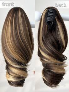 Extensiones de cabello sintético resistente al calor con cola de caballo ondulada de 10 pulgadas de largo, opciones de multicolor, adecuadas para fiestas y uso diario de mujeres - Multicolor - Ver 8