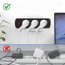 CILIA 3-Hole German Standard Outlet Adapter, Max Power 3680W, 250V/16A, Space-Saving Multi-Outlet Design, Suitable For Office, Home And Travel, No Cable Included