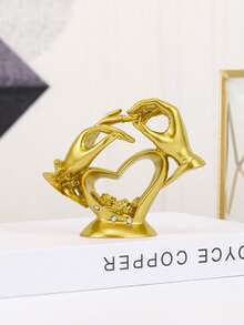 Heart & Hand Design Decoration Craft Best Gifts Birthday - Gold - View 2