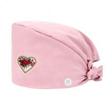 1 pezzo Cappellino da lavoro per donne in materiale di poliestere con stampa digitale a motivo a cuore del marchio, regolabile con elastico, adatto per medici, infermieri, saloni di bellezza, cliniche veterinarie, addetti alle pulizie e personale di servizio - Multicolore - Visualizzare 19