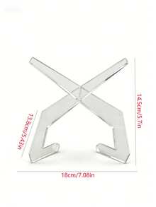 1个X型透明亚克力书架，阅读和音乐专辑展示架，家居装饰，适用于图书馆、音乐专辑、厨房台面（可放置书籍和烹饪用具）、食谱架、杂志架、桌面相框，ins风透明亚克力X型支架，可用于放置书籍/iPad/黑胶唱片，必备桌面收纳展示架