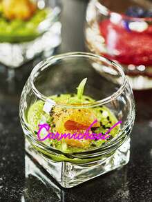 1pc Customized Logo Creative Transparent Glass Bowl, Compact Hotel Dessert Bowl, Afternoon Tea Yogurt Ice Cream Cup, Nordic Style Kitchen Tableware, Lead-Free Glass Pudding Cup, Home Salad Bowl - Multicolor - View 4