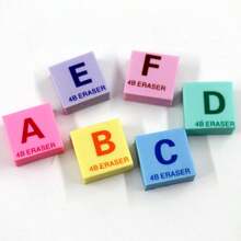 6/12/24pcs Cartoon Cute Pocket Erasers With Mini English Letters, Classroom Rewards And Party Favors, Collectible Desktop Pets - Various Fun Pet-Shaped Stationery, Perfect Student Rewards, And Prize Box Fillers