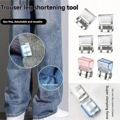 5pcs Invisible Pant Leg Shortener Clips, Non-Slip Pant Hem Clips, Frayless Hidden Pant Leg Fasteners, Non-Slip Pant Leg Fixers, No-Sew Hidden Pant Leg Closure Clips, Non-Slip Pant Leg Hanging Edge Clips. Pant Leg Fixation Device, Pant Leg Clips, Suitable For Custom Clothing, Can Be Used For Pant Hems, Clothing Corners, Pant Leg Shortening, Anti-Slip, Waterproof, Random Color