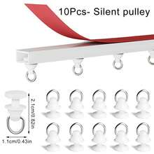 This Is A Self-Adhesive Curtain Track System That Can Be Installed On Ceilings And Walls Without Drilling, Screws Or Tools. This Curtain Rod Is Suitable For Windows, Bedrooms, Showers, Wardrobes And RVs. - Red and White - View 17