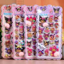 1pc Cute Anime Cartoon Themed Black Skin Sticker, Adorable High-End Dopamine Purple Soft Squeeze Music Stress Relief Sticker - Multicolor - View 1