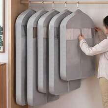 [3D Dust Cover] Polyester 3D Garment Dust Cover, Hanging Transparent Dust Bag With Zipper Closure Organizer, Suitable For Dresses, Suits, Jackets Wardrobe Storage Bag, For Wardrobe Organization - Multicolor - View 1