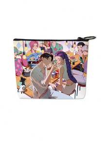 asmodee 6 piezas Monedero de estilo anime de dibujos animados con tema de cazador, monedero de estilo K-Pop, cartera con portamonedas con patrón de personajes de anime, pequeño regalo para vacaciones - Multicolor - Ver 4