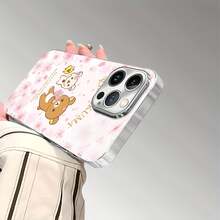 Estuche para teléfono con patrón de flor de cerezo de Rilakkuma Compatible con estuches para teléfonos ,  17,  16 Pro Max,  15 Pro Max,  13 y  12 Duradero, a prueba de golpes y elegante Una excelente opción para familiares, amigos, seres queridos, novios/novias y regalos de Navidad y Año Nuevo - Plateado - Ver 6