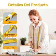 2 Pzs Cinta Métrica Corporal Lateral, Regla Flexible de Costura Corporal de Doble Escala, Cinta Antropometrica para Costura, Hacer Manualidades, Medir el Cuerpo(3m, Amarillo, Blanco),37542116 - Multicolor - Ver 6