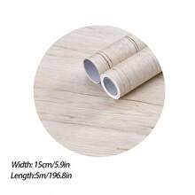 5m X 15cm Adhesivo de muebles vintage, papel tapiz de grano de madera falso para renovación de muebles, adhesivo de pared resistente al agua para gabinetes, pisos, muebles, decoración del hogar, decoración de primavera - Multicolor - Ver 16