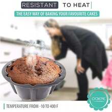 O'Creme - Mini molde de plástico para hornear, charola para hornear con silicona antiadherente, molde reutilizable para hornear y mucho más, paquete de 25 unidades - 1-Mini pastel - Ver 5