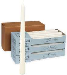 Stonebriar Tall 10" White Unscented 30 Count Taper Candles, 7 Hour Burn Time - ColorB - View 1