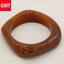 GNIT Mehrteilliges Set europäischer Retro-Brauner Acryl-Armreif, elegante minimalistische Färbe-Armband-Kombination, einzeln oder gestapelt tragbar, geeignet für den täglichen Gebrauch und den Urlaub - Gelblich-braun - Übersicht 9