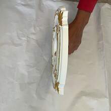 1 Pc Lighting PU Ceiling Medallion Ceiling Fan Cover Plate Medallion For Home Light Fixtures Trim, 12.2 Inch Od X 3.5 Inch ID(White Gold) - White Gold - View 5