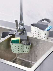 Soporte ajustable para esponja con clip para fregadero, cesta colgante de drenaje de cocina, pequeños utensilios de cocina - Multicolor - Ver 3