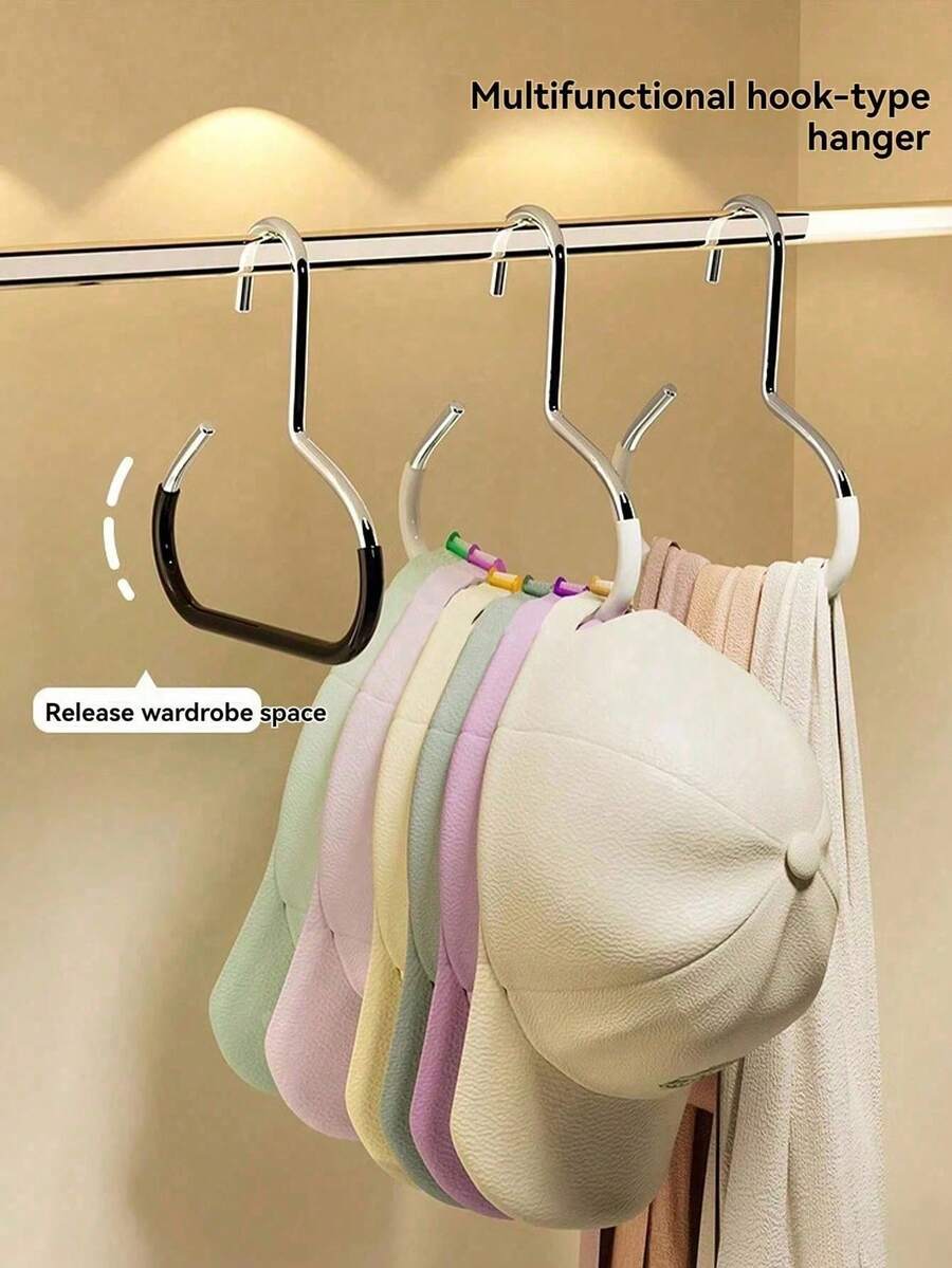 1个/2个帽子架，节省空间的壁挂式帽子架，多功能悬挂式帽子展示架，衣柜配件收纳架，可用于存放腰带、领带、围巾、背心、帽子、胸罩、鞋子等。 - 彩色 - 查看 1