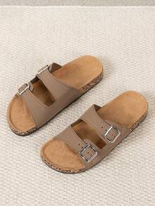 Men's Comfortable Retro Open-Toe Slide Sandals - Breathable, Non-Slip, PVC Outsole, Adjustable Strap, Casual Walking Shoes - Suitable For Indoor And Outdoor Use - Brown - View 6