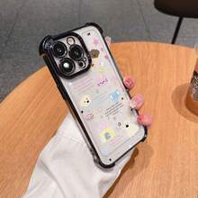 Diseño de funda de teléfono súper lindo con formas de gatito y cachorro de dibujos animados, compatible con varios modelos de , incluyendo 17, 16E, 16, 15, 14, 13, 12, 11 Mini, Pro, Max, Air, X, XR, XSMAX, 8 y 7 Plus.Proporciona una funda trasera transparente y suave con función anti-caída. - Colores mixtos - Ver 5