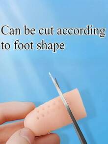 Múltiples piezas de protectores de silicona color albaricoque para dedos/dedos de los pies, material de silicona reutilizable con orificios transpirables, separador de dedos de los pies, cuidado de los pies para talones agrietados y piel seca - Albaricoque - Ver 6